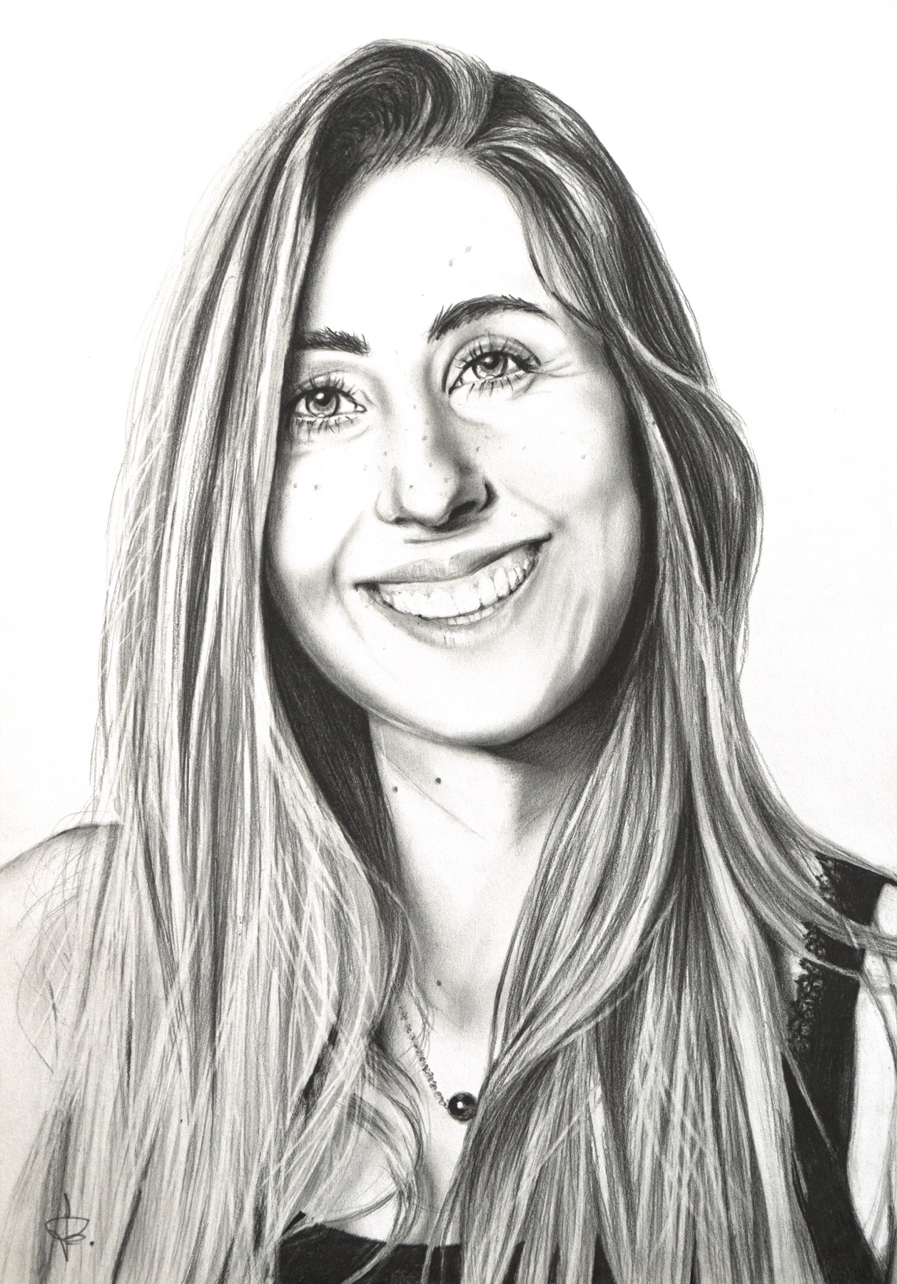 Drawn portrait of Anne-Cécile Lacoste by Laura Taccani